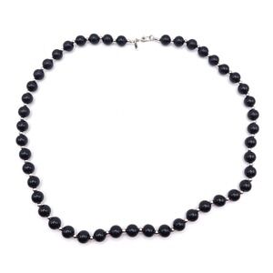 Monet Black Bead‎ Necklace Silver Accents